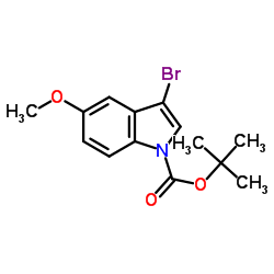 3-溴-5-甲氧基吲哚-1-羧酸叔丁酯结构式