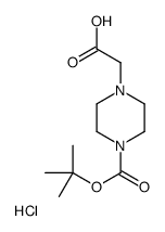 2-(4-(叔丁氧基羰基)哌嗪-1-基)乙酸盐酸盐结构式