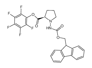 (R)-1-(9H-Fluoren-9-ylmethoxycarbonylamino)-pyrrolidine-2-carboxylic acid pentafluorophenyl ester结构式