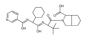 (1S,3AR,6AS)-(2S)-2-环己基-N-(2-吡嗪基羰基)甘氨酰-3-甲基-L-缬氨酰八氢环戊并[C]吡咯-1-羧酸结构式