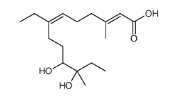 7-ethyl-10,11-dihydroxy-3,11-dimethyltrideca-2,6-dienoic acid Structure