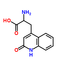2-氨基-3-(1,2-二氢-2-氧喹啉-4-基)丙酸结构式