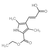 1H-Pyrrole-2-carboxylicacid, 4-(2-carboxyethenyl)-3,5-dimethyl-, 2-ethyl ester结构式