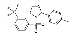 (9CI)-2-(4-甲基苯基)-3-[[3-(三氟甲基)苯基]磺酰基]-噻唑烷结构式