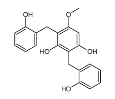 2,4-bis[(2-hydroxyphenyl)methyl]-5-methoxybenzene-1,3-diol结构式