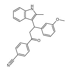 4-[3-(3-Methoxy-phenyl)-3-(2-methyl-1H-indol-3-yl)-propionyl]-benzonitrile Structure