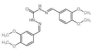 1,3-bis[(3,4-dimethoxyphenyl)methylideneamino]urea结构式