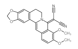 (9,10-dimethoxy-5,6-dihydro-[1,3]dioxolo[4,5-g]isoquino[3,2-a]isoquinolin-8-ylidene)-malononitrile Structure