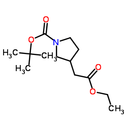 tert-butyl 3-(2-ethoxy-2-oxoethyl)pyrrolidine-1-carboxylate Structure