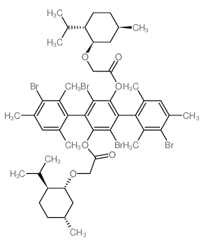 [2,5-dibromo-3,6-bis(3-bromo-2,4,6-trimethyl-phenyl)-4-[2-[(1R,2S,5R)-5-methyl-2-propan-2-yl-cyclohexyl]oxyacetyl]oxy-phenyl] 2-[(1R,2S,5R)-5-methyl-2-propan-2-yl-cyclohexyl]oxyacetate结构式