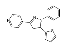 4-(2-phenyl-3-thiophen-2-yl-3,4-dihydropyrazol-5-yl)pyridine结构式