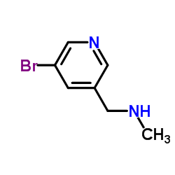 N-甲基-(5-溴吡啶-3-基)甲胺结构式