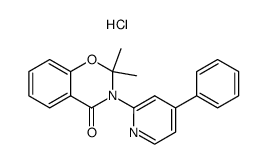 2,2-dimethyl-3-(4-phenylpyridin-2-yl)-2,3-dihydro-4H-benzo[e][1,3]oxazin-4-one hydrochloride结构式