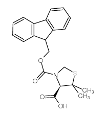 Fmoc-(r)-5,5-二甲基噻唑烷-4-羧酸结构式