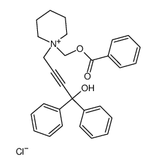 1-((benzoyloxy)methyl)-1-(4-hydroxy-4,4-diphenylbut-2-yn-1-yl)piperidin-1-ium chloride结构式
