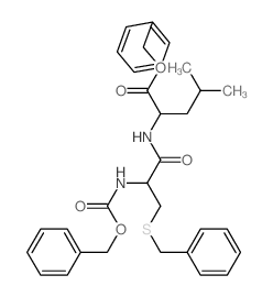benzyl 2-[(3-benzylsulfanyl-2-phenylmethoxycarbonylamino-propanoyl)amino]-4-methyl-pentanoate结构式