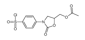 [3-(4-chlorosulfonylphenyl)-2-oxo-1,3-oxazolidin-5-yl]methyl acetate结构式