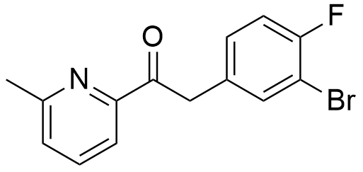 2-(3-bromo-4-fluorophenyl)-1-(6-methylpyridin-2-yl)ethanone Structure