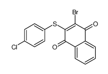 2-bromo-3-(4-chlorophenyl)sulfanylnaphthalene-1,4-dione结构式