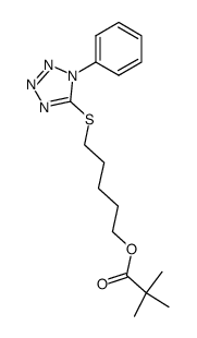 2,2-dimethylpropionic acid 5-(1-phenyl-1H-tetrazol-5-sulfanyl)pentyl ester Structure