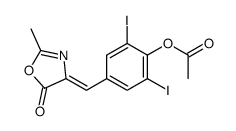 4-[[4-(Acetyloxy)-3,5-diiodophenyl]methylene]-2-methyl-5(4H)-oxazolone结构式