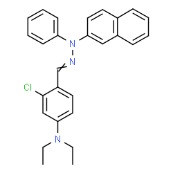 2-chloro-4-(diethylamino)benzaldehyde 2-naphthylphenylhydrazone结构式