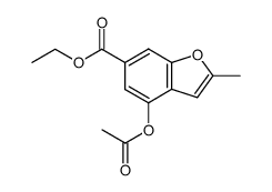 ethyl 4-(acetyloxy)-2-methyl-1-benzofuran-6-carboxylate结构式