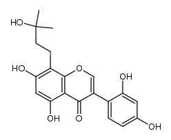 2',4',5,7-tetrahydroxy-8-(3-hydroxy-3-methylbutyl)isoflavone Structure