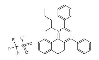 1-(2-pentyl)-5,6-dihydro-2,4-diphenylnaphto[1,2-b]pyridinium trifluoromethanesulphonate结构式