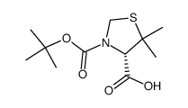 (S)-3-(叔丁氧基羰基)-5,5-二甲基噻唑烷-4-羧酸结构式