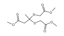 3,3-bis-methoxycarbonylmethylsulfanyl-butyric acid methyl ester结构式