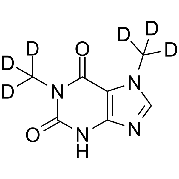 1,7-二甲基黄嘌呤-[D6]结构式