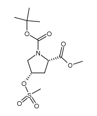 (2S,4S)-methyl 4-methanesulfonyloxy-N-Boc-pyrrolidine-2-carboxylate Structure