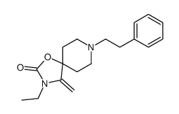 3-ethyl-4-methylidene-8-(2-phenylethyl)-1-oxa-3,8-diazaspiro[4.5]decan-2-one结构式