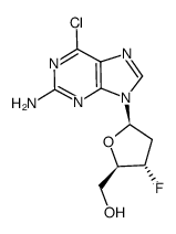 2-amino-6-chloro-9-(2,3-dideoxy-3-fluoro-β-D-erythro-pentofuranosyl)purine Structure