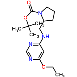 2-[(6-Ethoxy-pyrimidin-4-ylamino)-Methyl]-pyrrolidine-1-carboxylic acid tert-butyl ester结构式