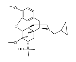 (5R,6R,7S,9R,13S,14S)-17-Cyclopropylmethyl-4,5-epoxy-18,19-dihydro-3,6-dimethoxy-α,α-dimethyl-6,14-ethanomorphinan-7-methanol结构式