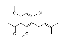 4'-Hydroxy-2',6'-dimethoxy-3'-(3-methyl-2-butenyl)acetophenone Structure