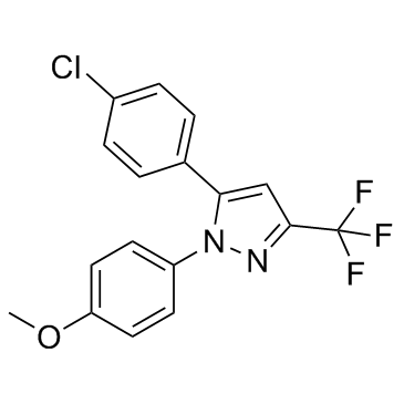 5-(4-氯苯基)-1-(4-甲氧基苯基)-3-(三氟甲基)-1H-吡唑结构式