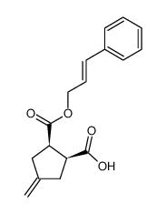 (+)-(1S,2R)-4-methylene-2-[(2E)-3-phenyl-2-propenyloxycarbonyl]cyclopentanecarboxylic acid结构式