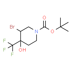 3-溴-4-羟基-4-(三氟甲基)哌啶-1-羧酸叔丁酯结构式