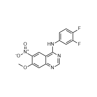 N-(3,4-二氟苯基)-7-甲氧基-6-硝基喹唑啉-4-胺(达克替尼杂质)结构式