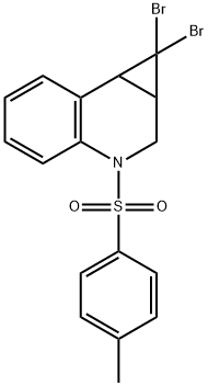 1,1-Dibromo-1a,2,3,7b-tetrahydro-3-(p-tolylsulfonyl)-1H-cyclopropa[c]quinoline结构式