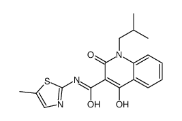 1,2-二氢-4-羟基-1-(2-甲基丙基)-N-(5-甲基-2-噻唑)-2-氧代-3-喹啉羧酰胺结构式