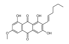2-hex-1-enyl-1,3,8-trihydroxy-6-methoxyanthracene-9,10-dione结构式