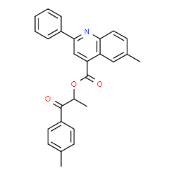 1-methyl-2-(4-methylphenyl)-2-oxoethyl 6-methyl-2-phenyl-4-quinolinecarboxylate结构式