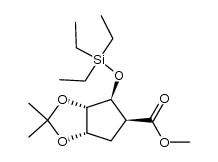 methyl (1S,2S,3S,4S)-2-triethylsilyloxy-3,4-isopropylidene-dioxy-cyclopentane carboxylate Structure