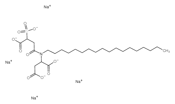 N-(3-羧基-3-磺基丙酰基)-N-十八烷基-DL-天冬氨酸四钠盐结构式