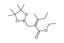 ethyl (E)-3-methyl-2-[(4,4,5,5-tetramethyl-1,3,2-dioxaborolan-2-yl)methyl]pent-2-enoate结构式