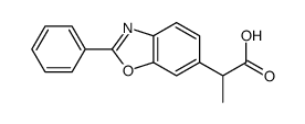 α-Methyl-2-phenyl-6-benzoxazoleacetic acid Structure